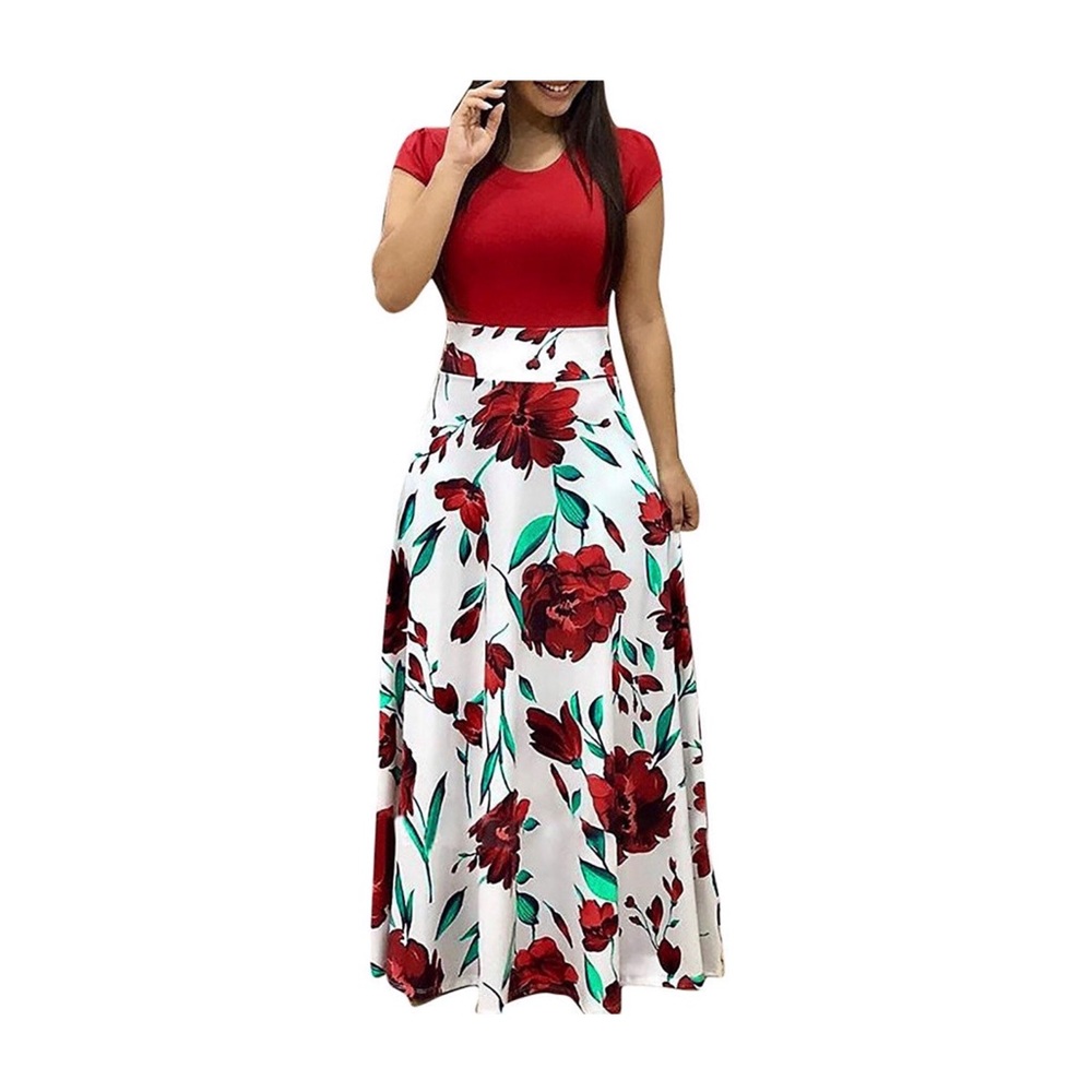 Maxi Dress Red Floral NWT